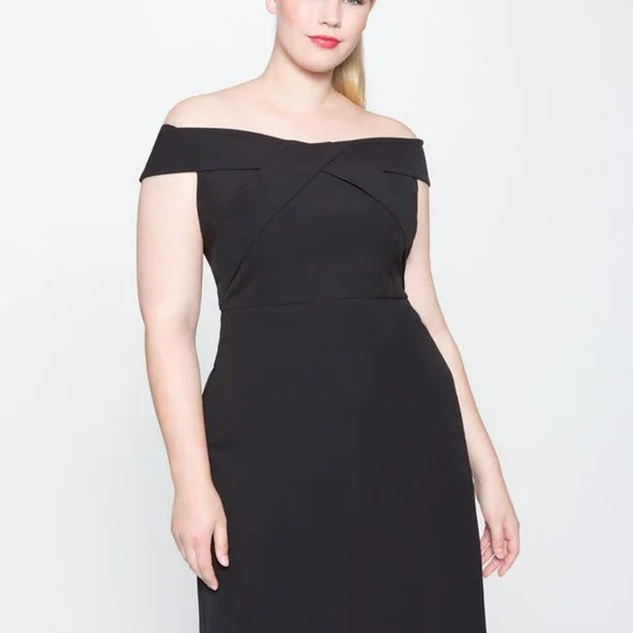 off the shoulder black party dress La Femme 29279 Prom Dress - Black